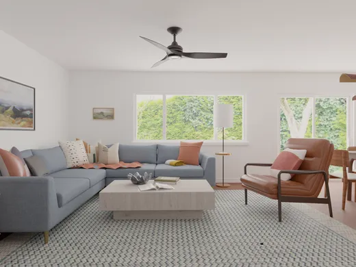 Living Room · Midcentury Modern designed by Kait