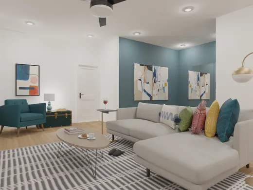 Living Room · Eclectic designed by Jamie