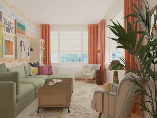 Living Room · Eclectic designed by Andrew