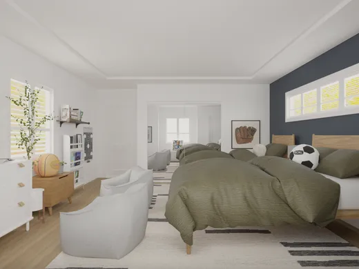 Bedroom · Transitional designed by Tara