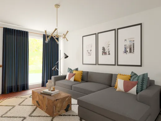 Living Room · Midcentury Modern designed by Ashley