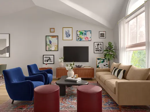 Living Room · Midcentury Modern designed by Maura