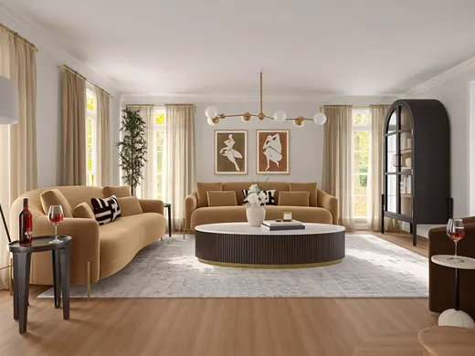 Living Room · Transitional designed by Maura