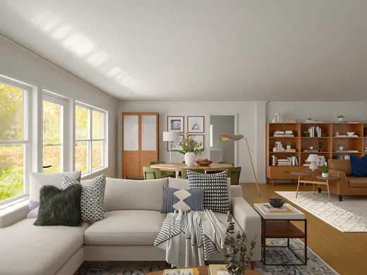Living Room · Midcentury Modern designed by Ashley