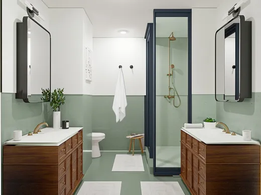 Bathroom · Midcentury Modern designed by Maica