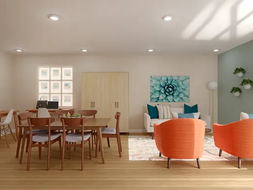 Living Room · Midcentury Modern designed by Toussaint