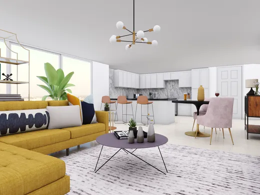 Living Room · Midcentury Modern designed by Hadasa