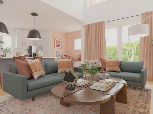 Living Room · Midcentury Modern designed by Florencia