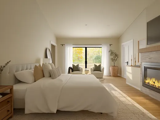 Bedroom · Transitional designed by Tara