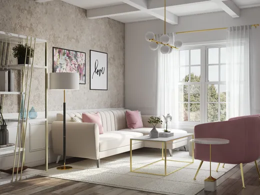 Living Room · Glam designed by Stephanie