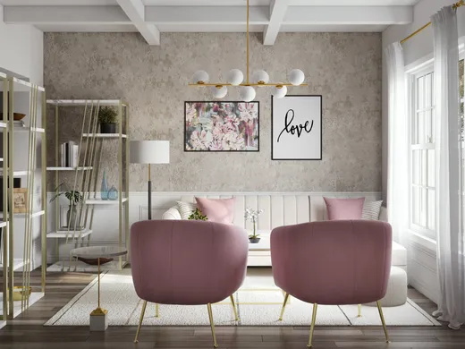 Living Room · Glam designed by Stephanie