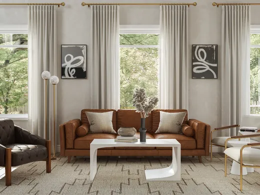 Living Room · Midcentury Modern designed by Rebecca