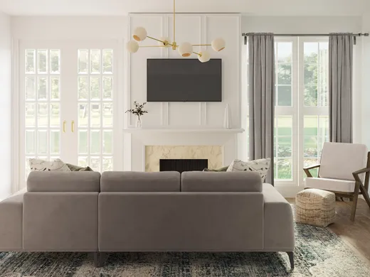 Living Room · Transitional designed by Sarah