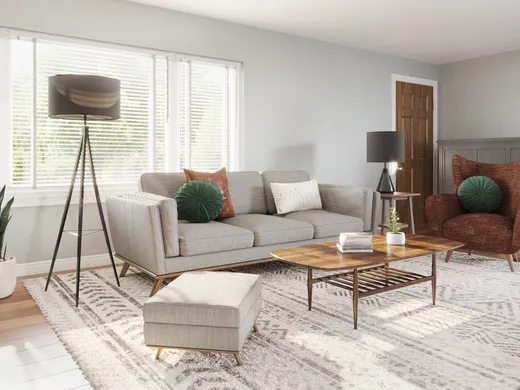 Living Room · Midcentury Modern designed by Ana