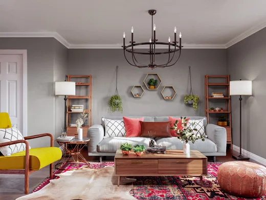 Living Room · Midcentury Modern designed by Francisco