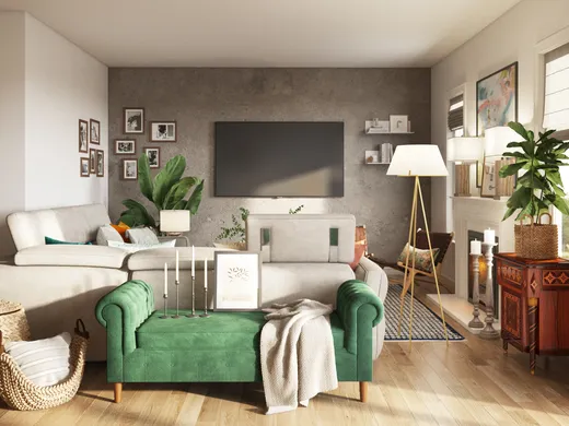 Living Room · Eclectic designed by Bhoomika