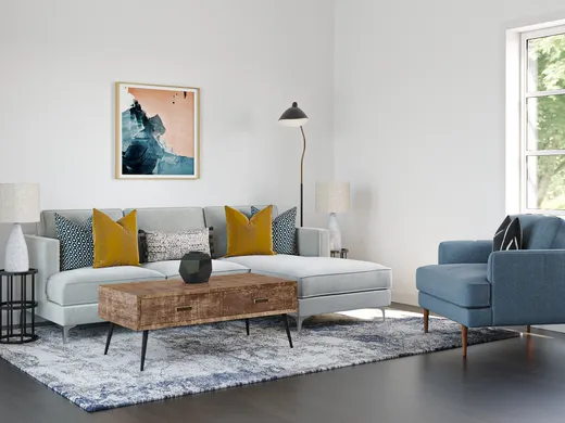 Living Room · Midcentury Modern designed by Caitlin