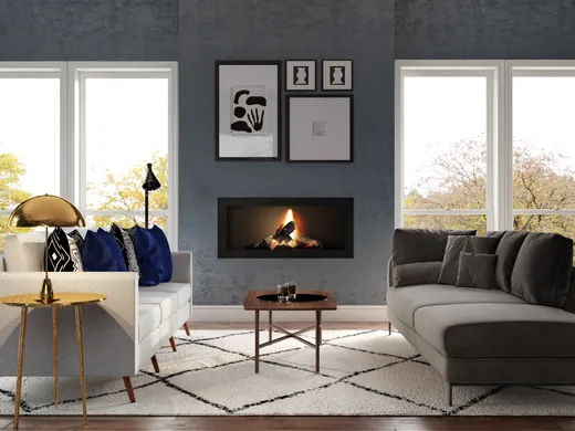 Living Room · Midcentury Modern designed by Dahlia