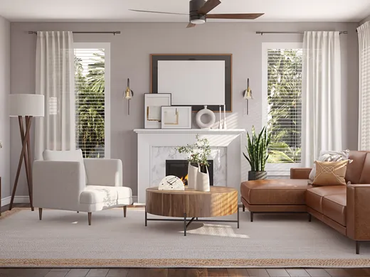 Living Room · Midcentury Modern designed by Denise