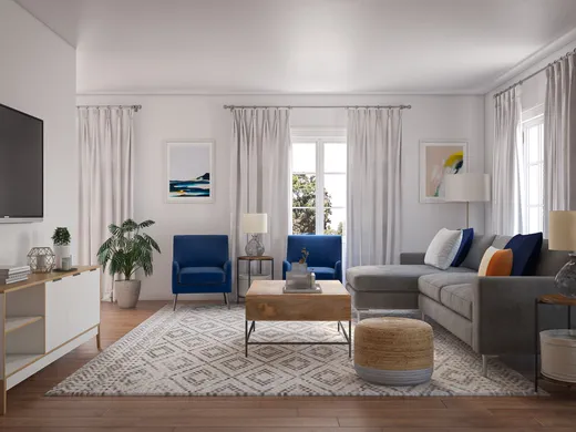 Living Room · Midcentury Modern designed by Stephanie