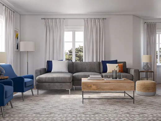 Living Room · Midcentury Modern designed by Stephanie