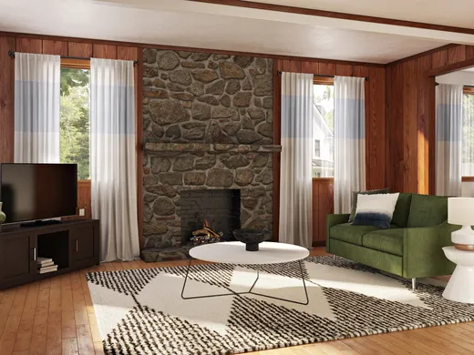 Living Room · Midcentury Modern designed by Claire