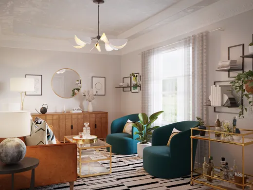 Living Room · Contemporary designed by Sheyna