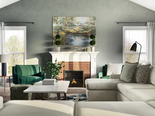 Living Room · Midcentury Modern designed by Chanel