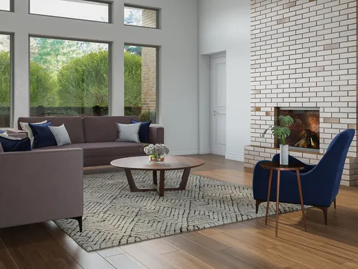 Living Room · Midcentury Modern designed by Alyssa