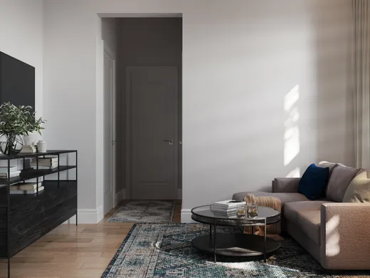 Living Room · Midcentury Modern designed by Shaun