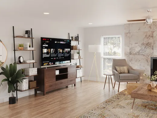 Living Room · Midcentury Modern designed by Veema