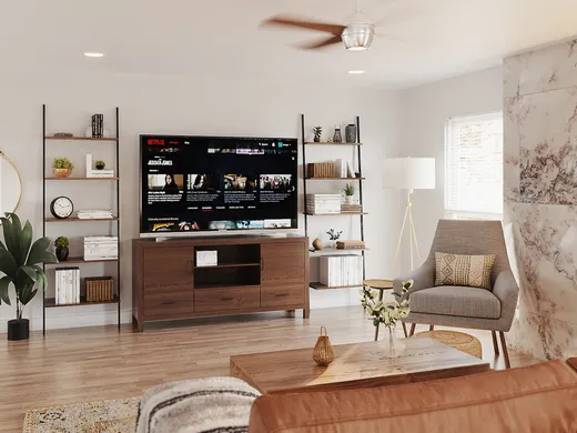 Living Room · Midcentury Modern designed by Veema