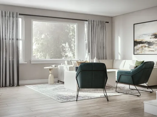 Living Room · Midcentury Modern designed by Abril