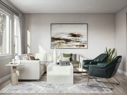 Living Room · Midcentury Modern designed by Abril
