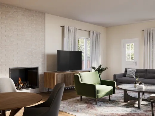 Living Room · Midcentury Modern designed by Carla