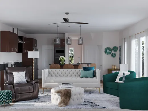 Living Room · Glam designed by Gabriela
