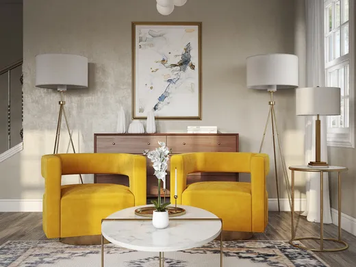 Living Room · Glam designed by Denise