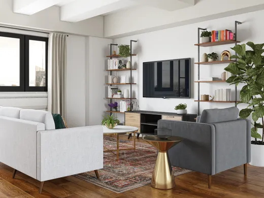 Living Room · Midcentury Modern designed by Veema