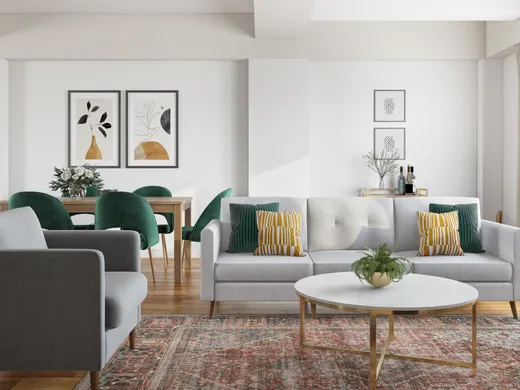 Living Room · Midcentury Modern designed by Veema