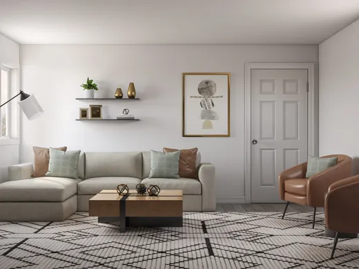 Living Room · Midcentury Modern designed by Katrina