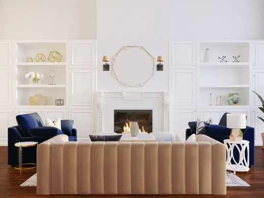Living Room · Glam designed by Monica