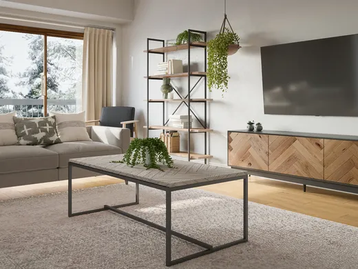 Living Room · Midcentury Modern designed by Priscila