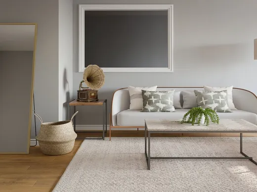 Living Room · Midcentury Modern designed by Priscila