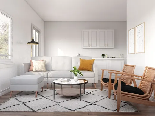 Living Room · Midcentury Modern designed by Rocio