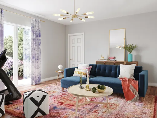 Living Room · Midcentury Modern designed by Allison