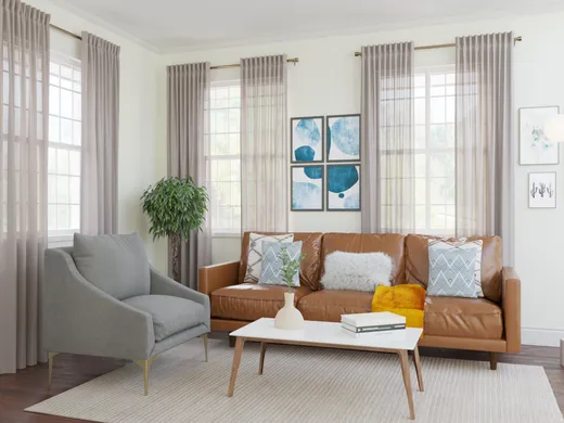 Living Room · Midcentury Modern designed by Stephanie