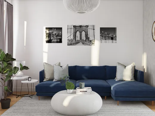 Living Room · Midcentury Modern designed by Pamela