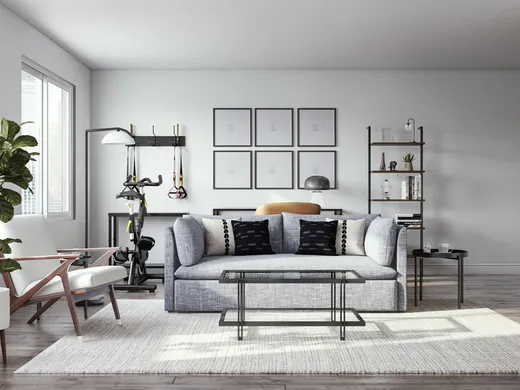 Living Room · Midcentury Modern designed by Paola