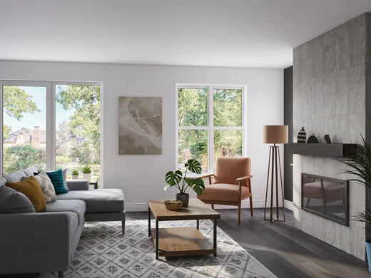 Living Room · Midcentury Modern designed by Priscila
