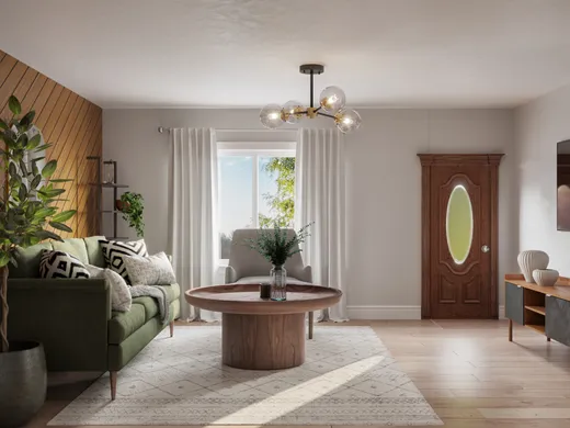 Living Room · Midcentury Modern designed by Kylie